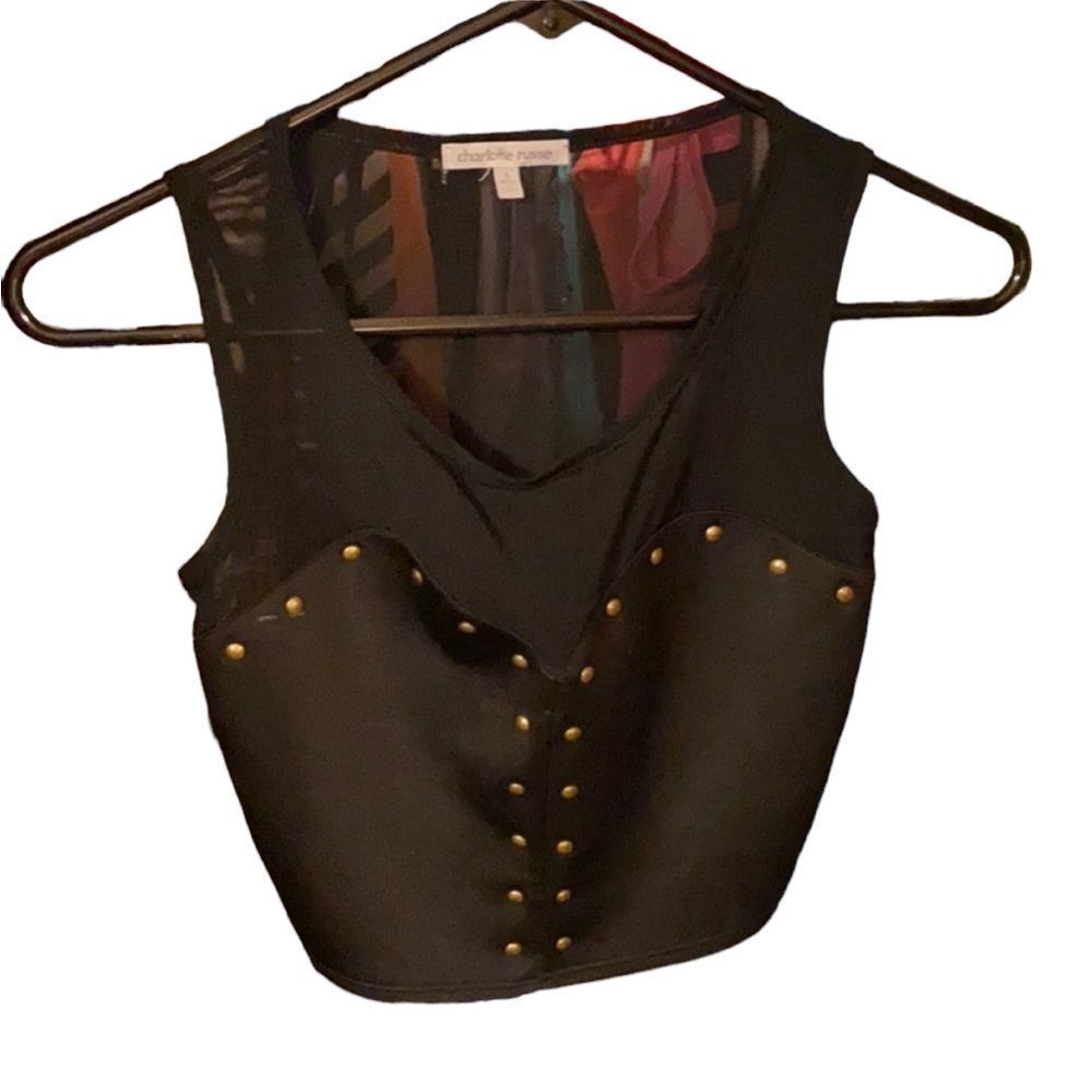 Black sheer crop tank